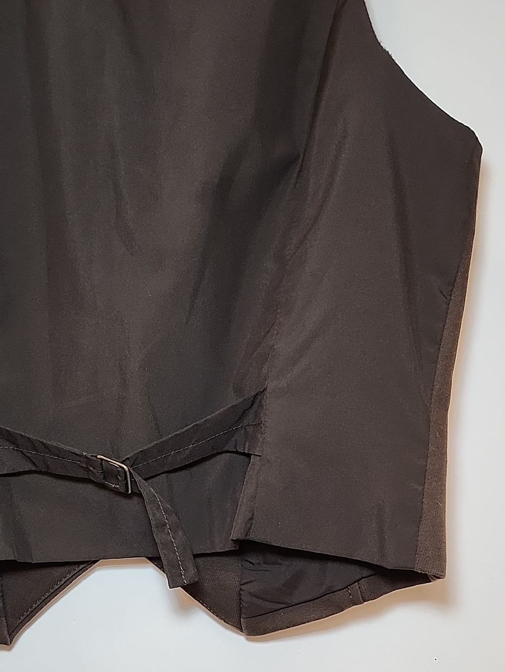 Tommy Hilfiger Y2K Chocolate tailored vest V-neckline pockets single button Sz 6 - Picture 13 of 16